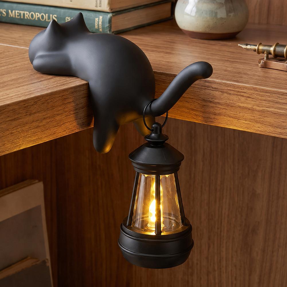 3D Printing Lamp - ตะขอแขวนหนังสือรูปแมวพิมพ์ 3 มิติ พร้อมโคมไฟตกแต่งขนาดเล็ก ที่แขวนกุญแจ ของขวัญสำหรับคนรักแมว