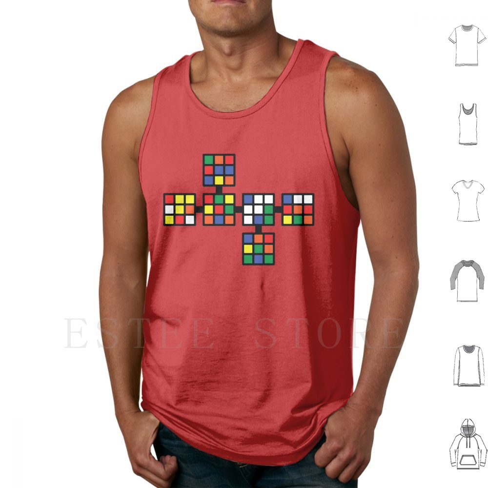 3D Printing Nerd - เสื้อกล้ามเสื้อกั๊กแขนกุด Cube สีแบน Nerd Geek สมาร์ท