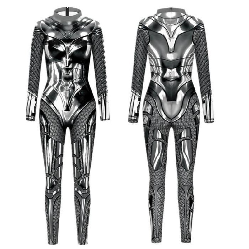 3D Printing Steel - ชุดจั๊มสูทหุ่นยนต์เหล็กสำหรับผู้หญิง ชุดบอดี้สูทพิมพ์ลาย 3 มิติสำหรับการแสดงบนเวที ชุดคอสเพลย์ฮีโร่สำหรับผู้หญิง ชุดรัดรูป