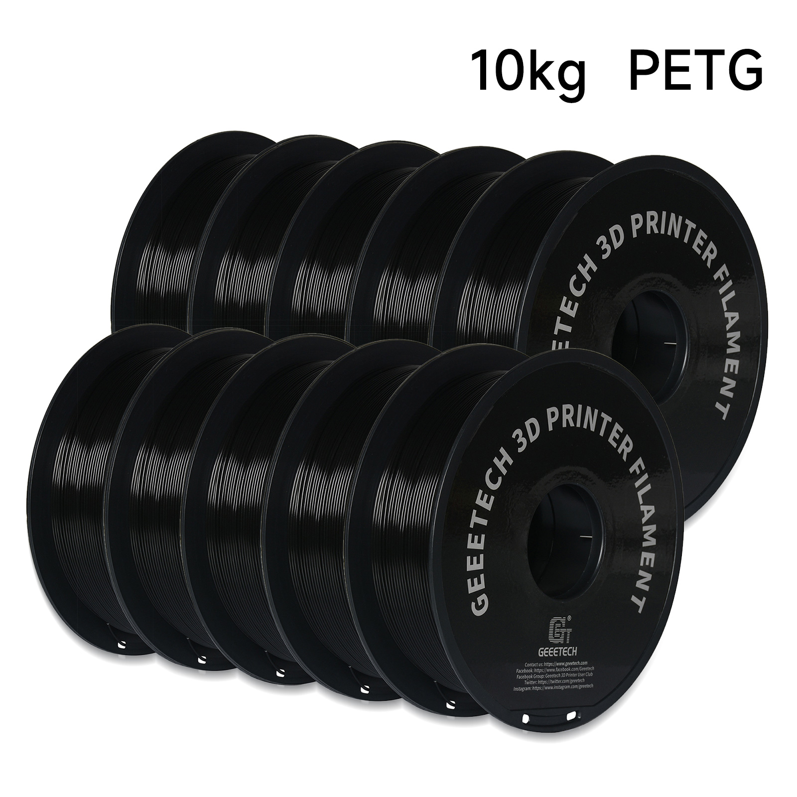 เส้นพลาสติก PETG GeeTech 10 กก - 3D Printing Warehouse บทวิจารณ์และราคา