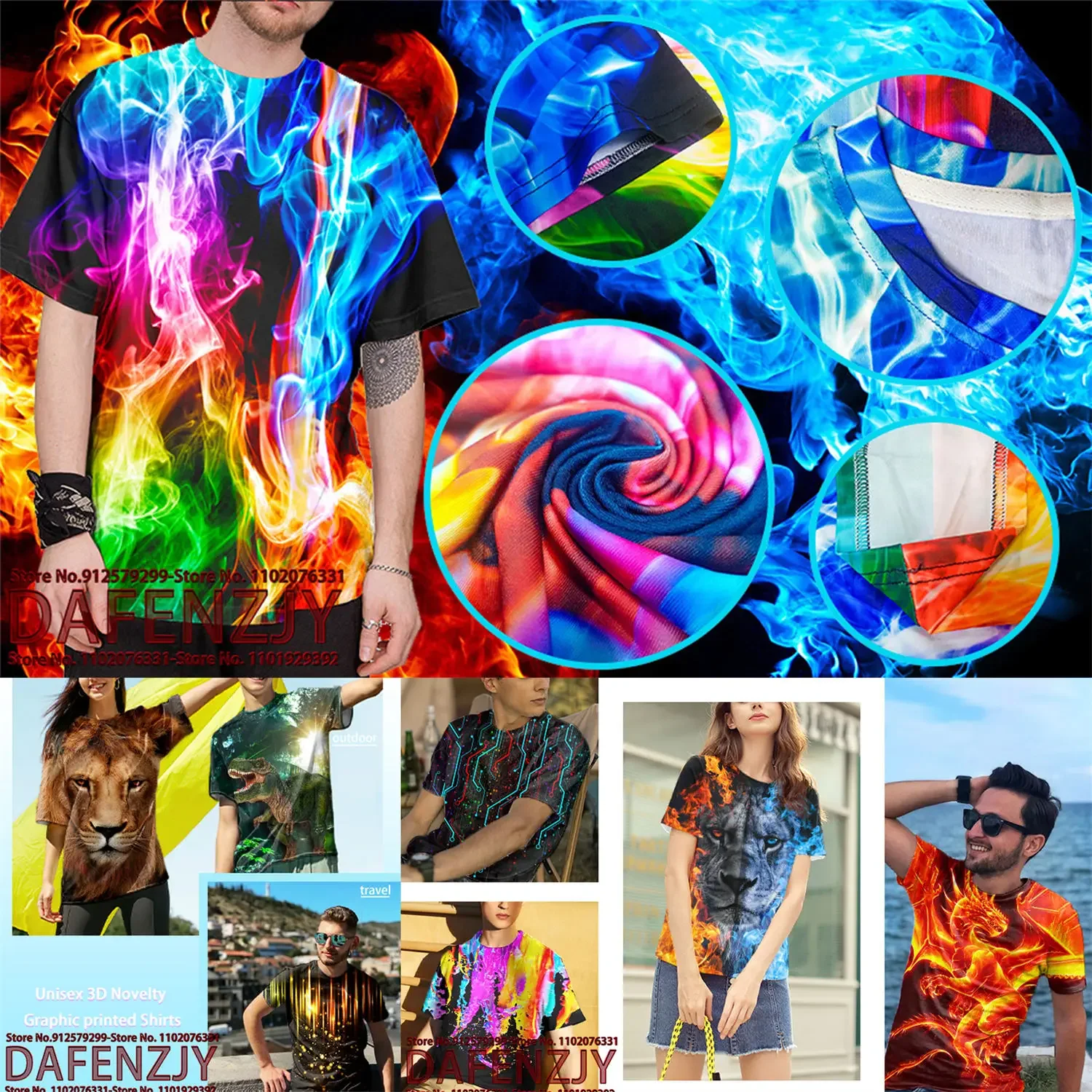 เสื้อยืดผู้ชายฤดูร้อน คอกลมลำล - 3D Printing Kpop บทวิจารณ์และราคา