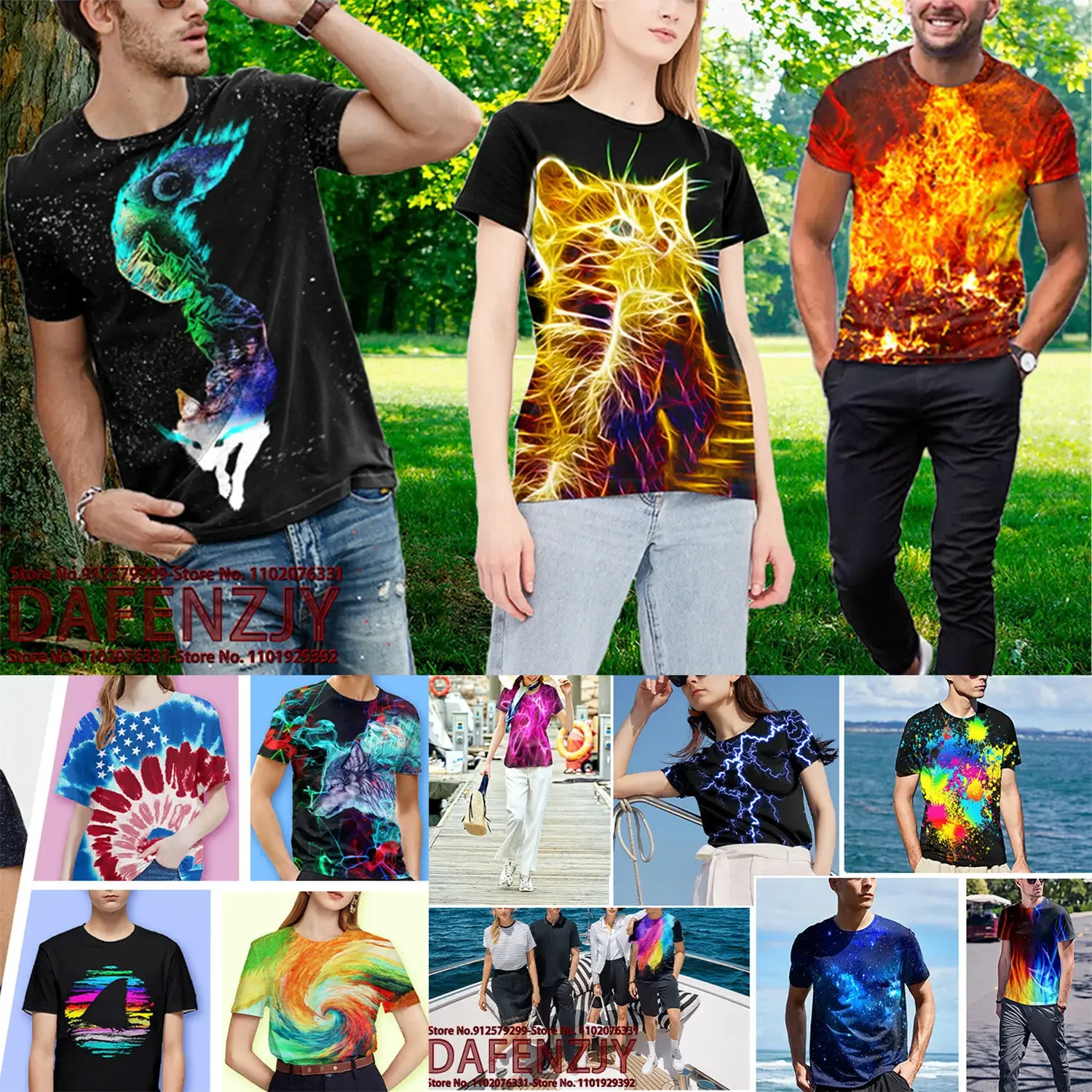 เสื้อยืดผู้ชายฤดูร้อน คอกลมลำล - 3D Printing Kpop บทวิจารณ์และราคา