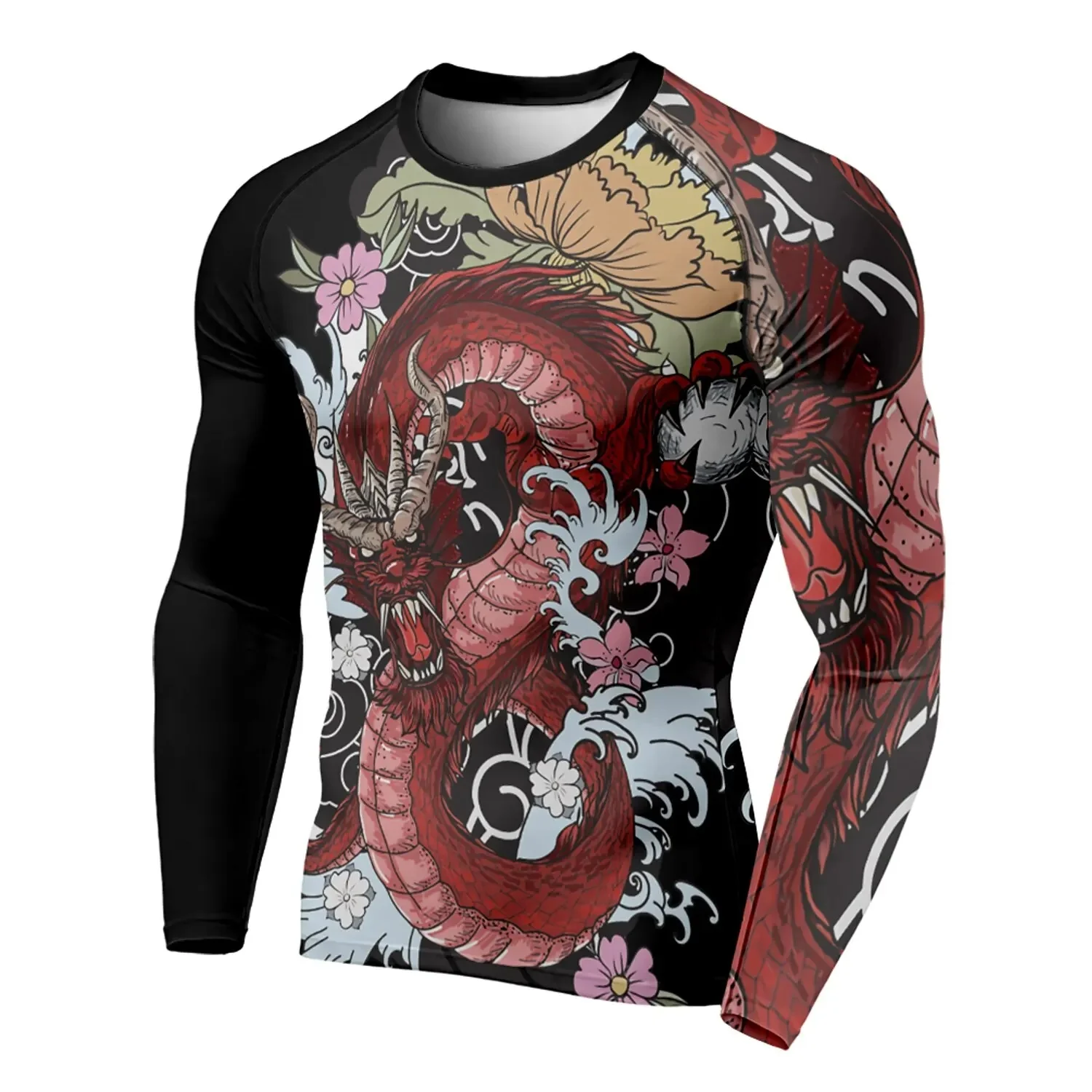 เสื้อยืดแขนยาวสำหรับผู้ชาย ลาย - 3D Printing Dragon บทวิจารณ์และราคา