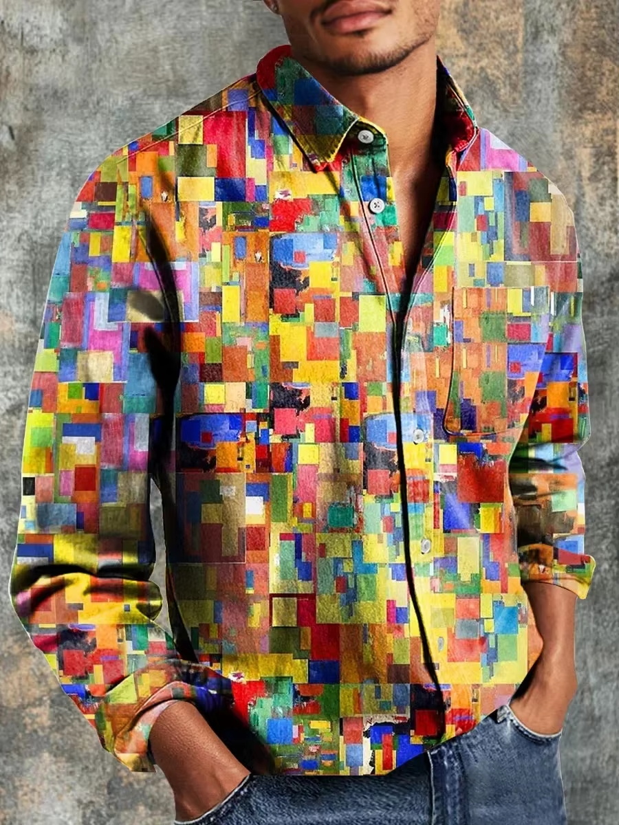 เสื้อเชิ้ตผ้าลินินแฟชั่นลำลองส - 3D Printing Design บทวิจารณ์และราคา